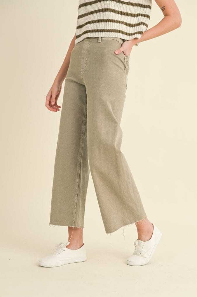 Miou Muse Miou Muse Straight Wide Leg Denim Pants in Stone - Little Miss Muffin Children & Home