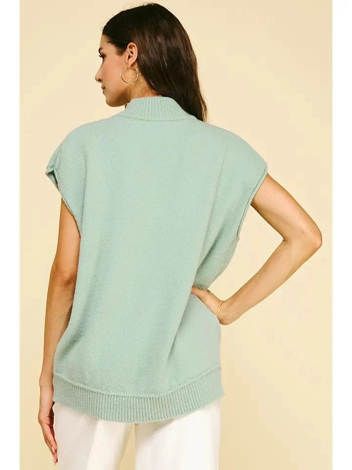 womens mint turtle neck sweater