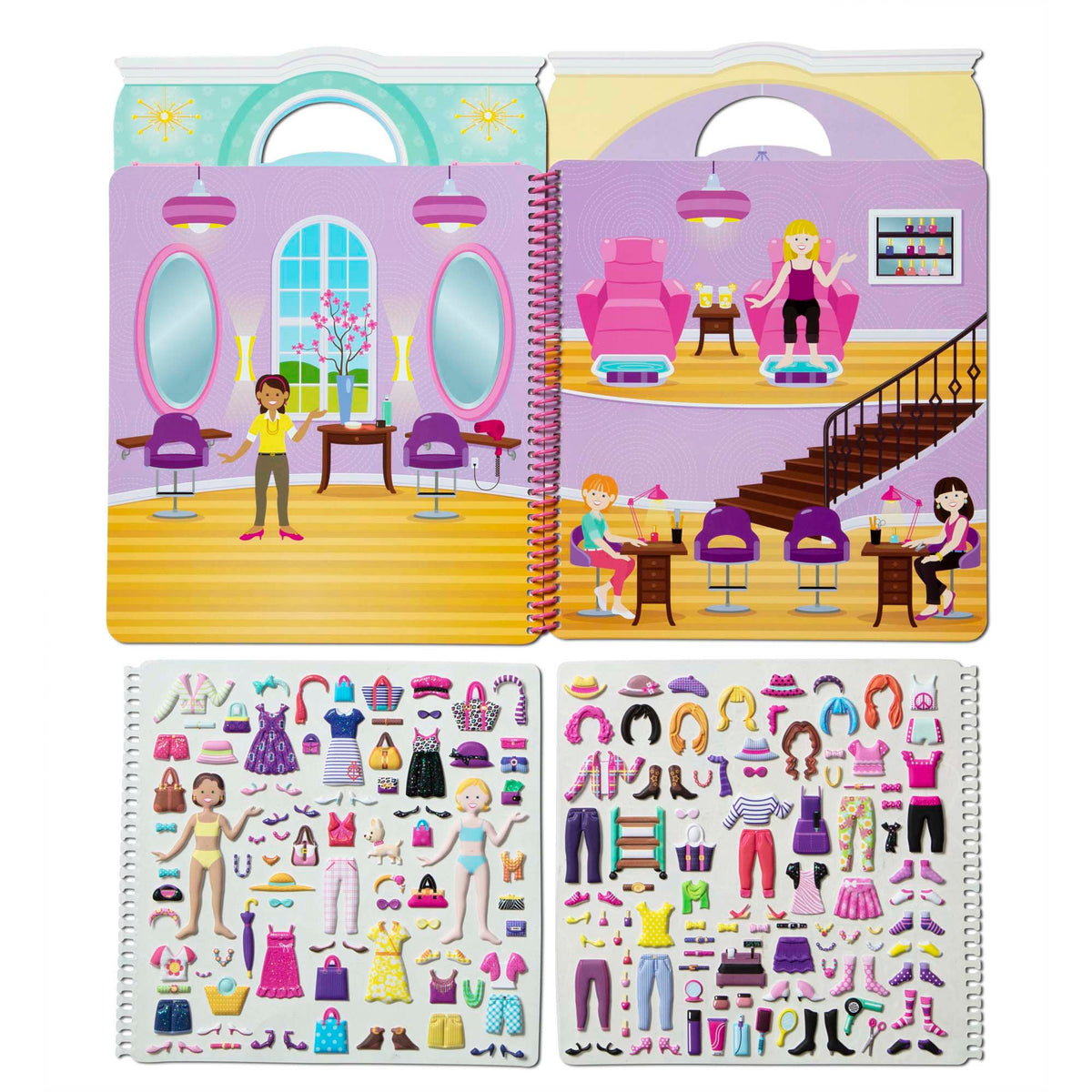 Melissa & Doug Melissa & Doug Deluxe Puffy Sticker Album - Day of Glamour - Little Miss Muffin Children & Home