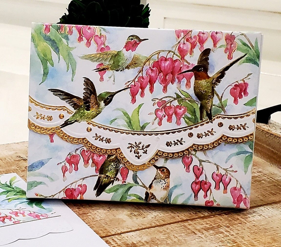 For Arts Sake/Gotham City Online LLC For Arts Sake Hummingbird Embossed, Die-Cut Boxed Portfolio Note Card Set - Little Miss Muffin Children & Home