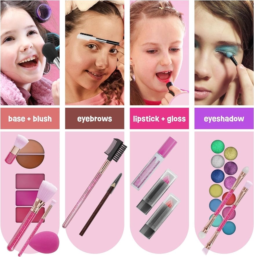 Dan&Darci Dan&Darci Light Up Makeup Kit For Kids, Real Girls Make Up Set - Little Miss Muffin Children & Home