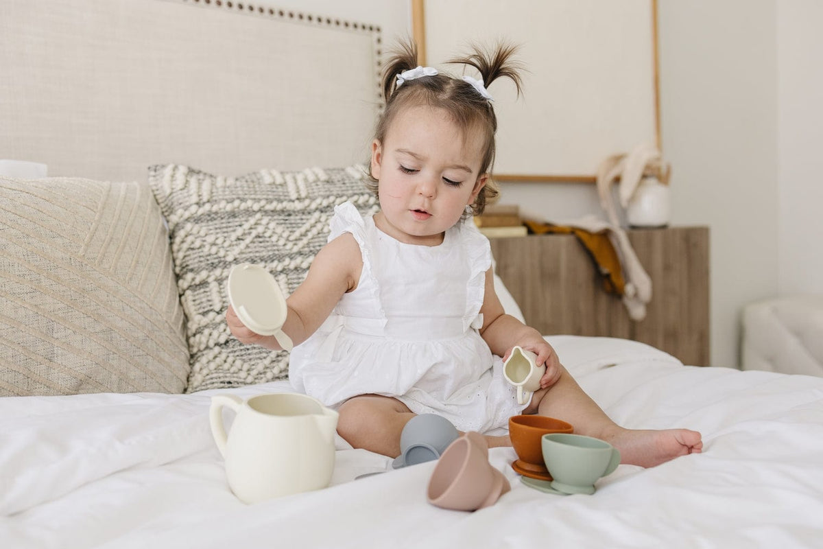 Marlowe & Co Marlowe & Co Cream Multi Mix Silicone Tea Play Set - Little Miss Muffin Children & Home