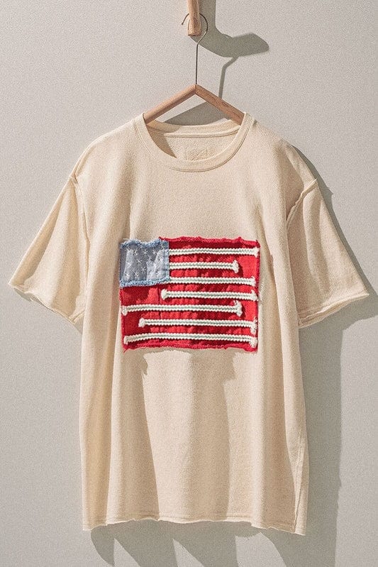 Urban Daizy Urban Daizy Applique Embroidery Flag Tee - Little Miss Muffin Children & Home