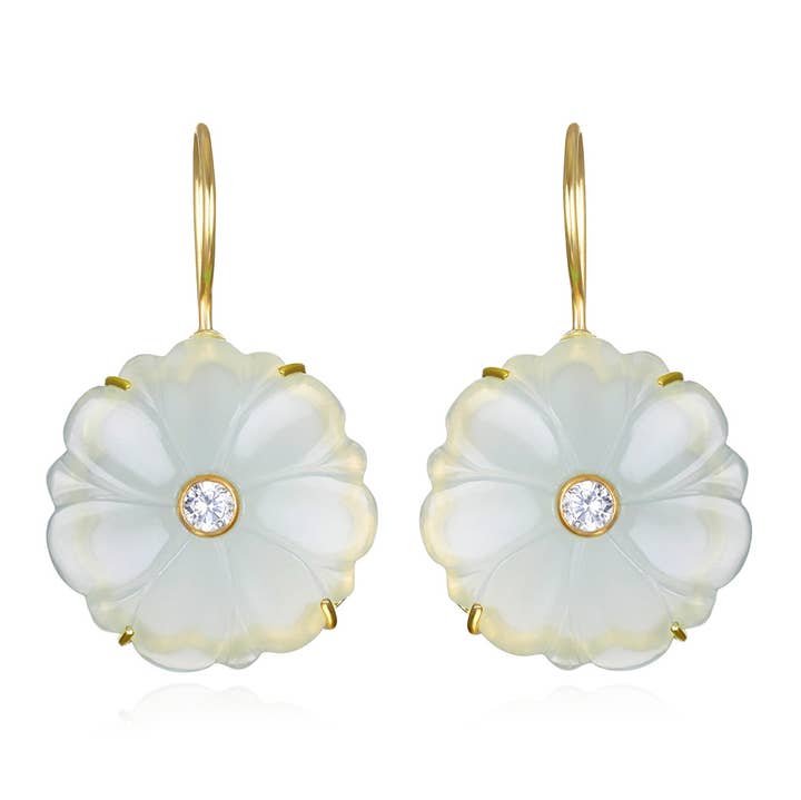Magnolia Earring with Sage