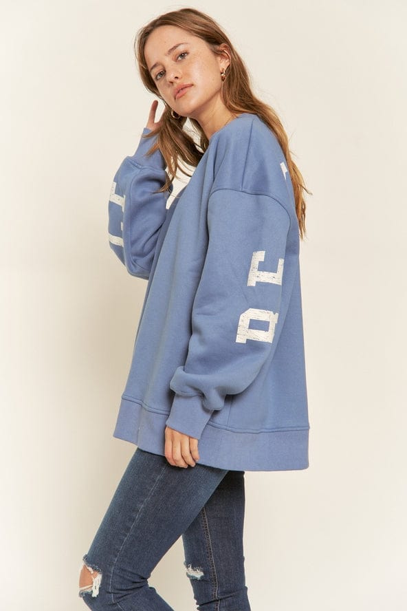 Jade by Jane Jade by Jane Be Yourself Sweatshirt in Washed Blue - Little Miss Muffin Children & Home