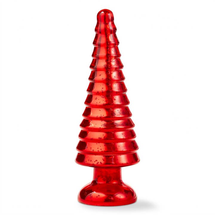 tag Christmas Red Medium Groovy Spiral Glass Tree Decor - Little Miss Muffin Children & Home