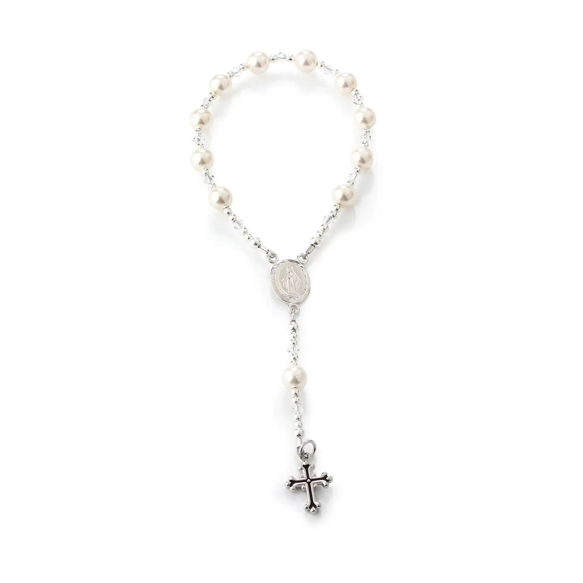 Sterling Silver White Baby Rosary
