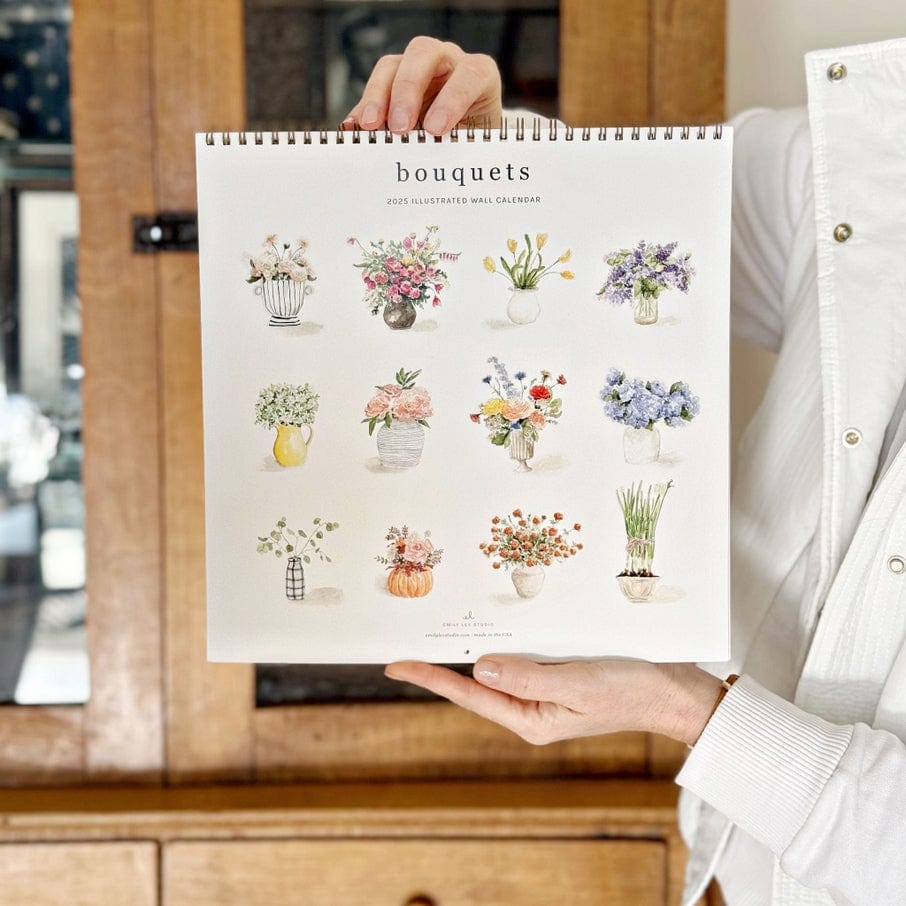 Emily Lex Studio Emily Lex Studio 2025 Watercolor Bouquets Calendar - Little Miss Muffin Children & Home