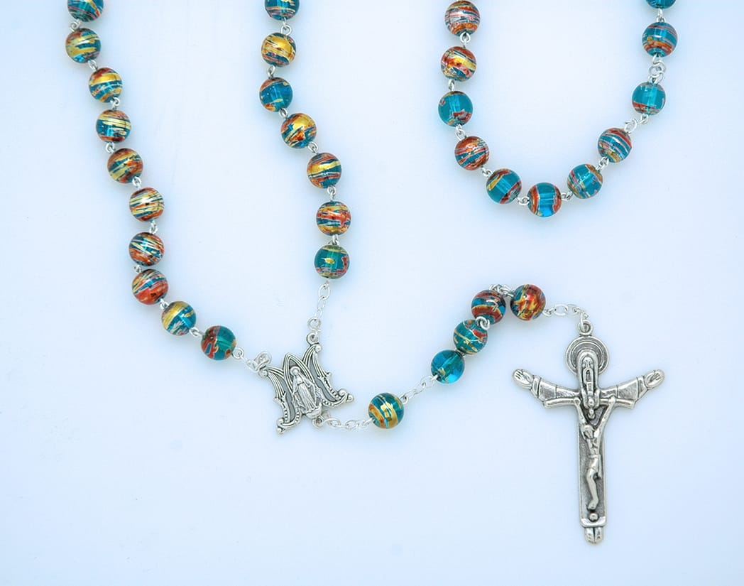 Fatima Inspired Multi-Colored Glass Rosary