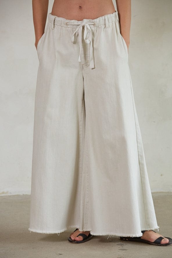 By Together Raw Edge Wide Leg Denim Drawstring Pants - Little Miss Muffin Children & Home
