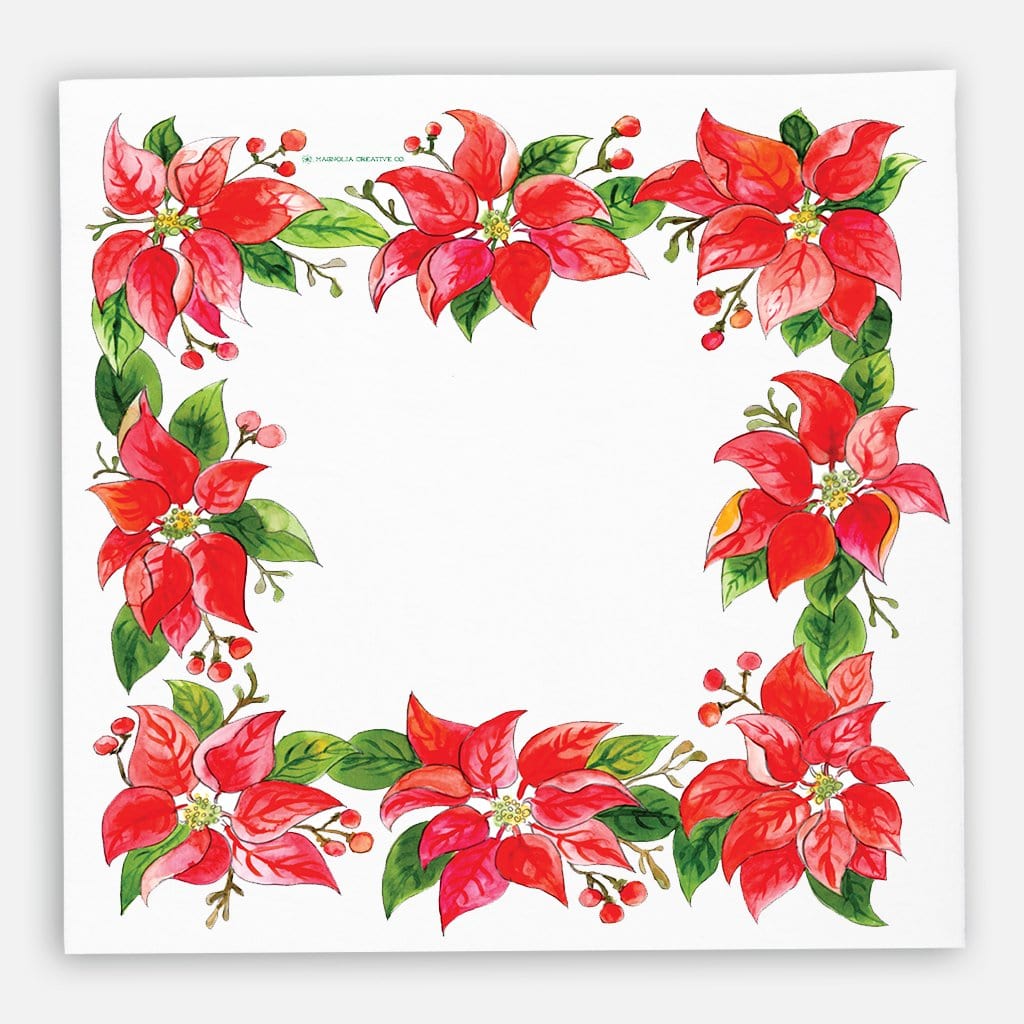 Magnolia Creative Co Magnolia Creative Co Poinsettia Wreath Kitchen Towel - Little Miss Muffin Children & Home