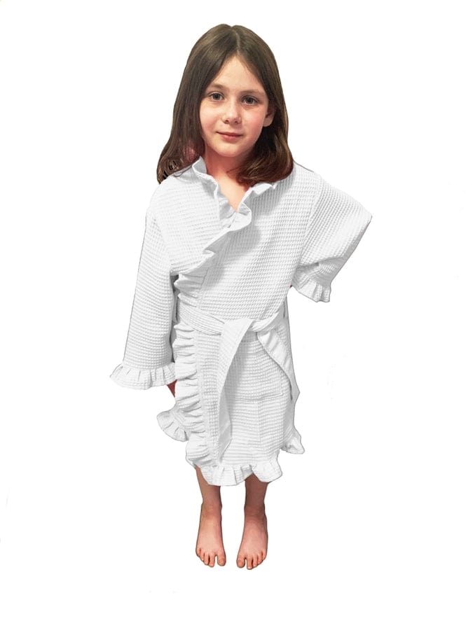 Alan Pendergrass Robes Alan Pendergrass Robes Kimono Ruffle Cover Up's in White - Little Miss Muffin Children & Home