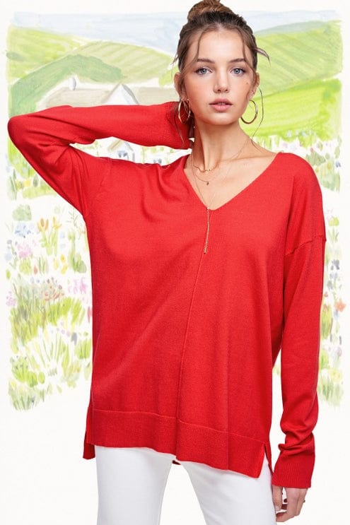 La Miel La Miel Lightweight V-Neck Sweater - Little Miss Muffin Children & Home