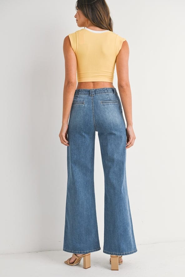 Just Black Patch Pocket Wide Leg Flare Jeans - Little Miss Muffin Children & Home