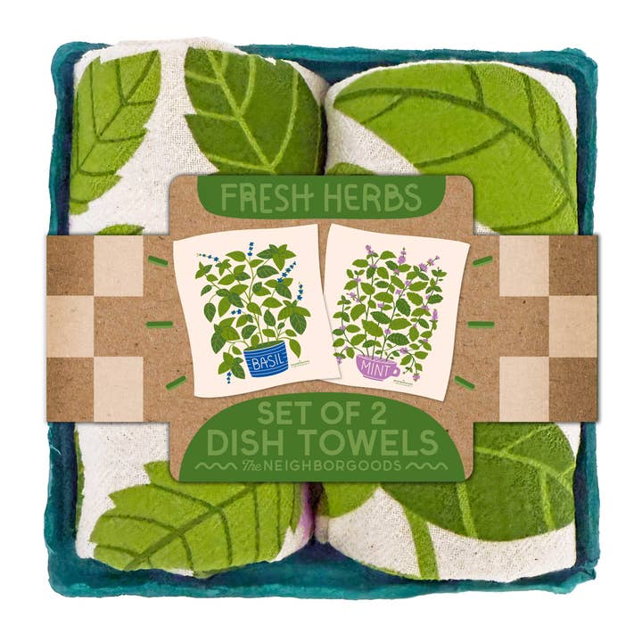 Fresh Herbs Tea Towel Gift Set