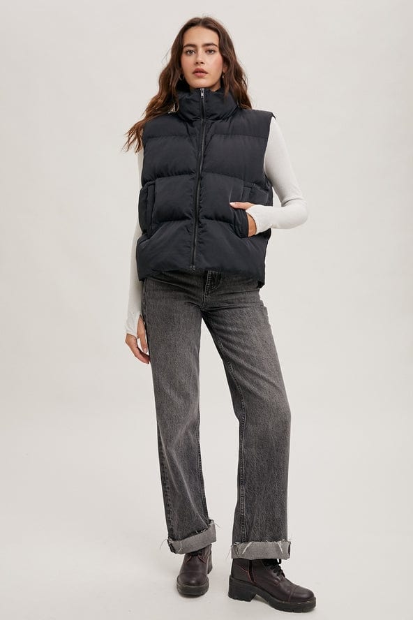 Bluivy Bluivy Zipper Front Puffer Vest, Black - Little Miss Muffin Children & Home