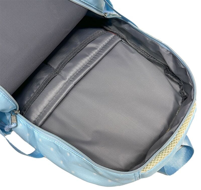 Labubu Print Large Backpack in Light Blue | Little Miss  display picture 2