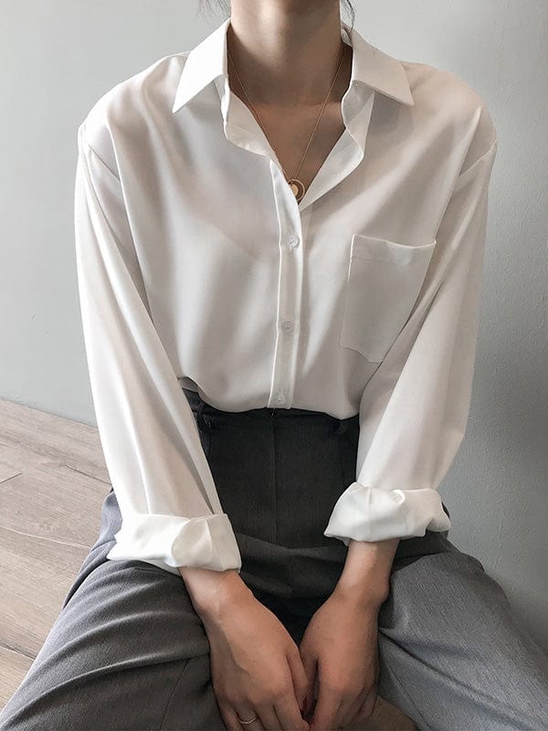 KooPros KooPros Long Sleeve Blouse in White - Little Miss Muffin Children & Home