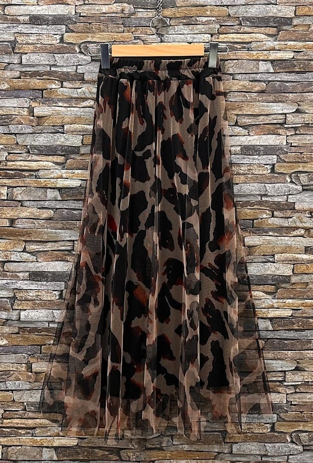 Black Leopard Print Ariana Skirt