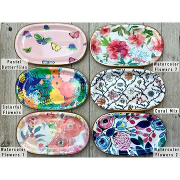 Coral Mix Large Ceramic Jewelry Tray