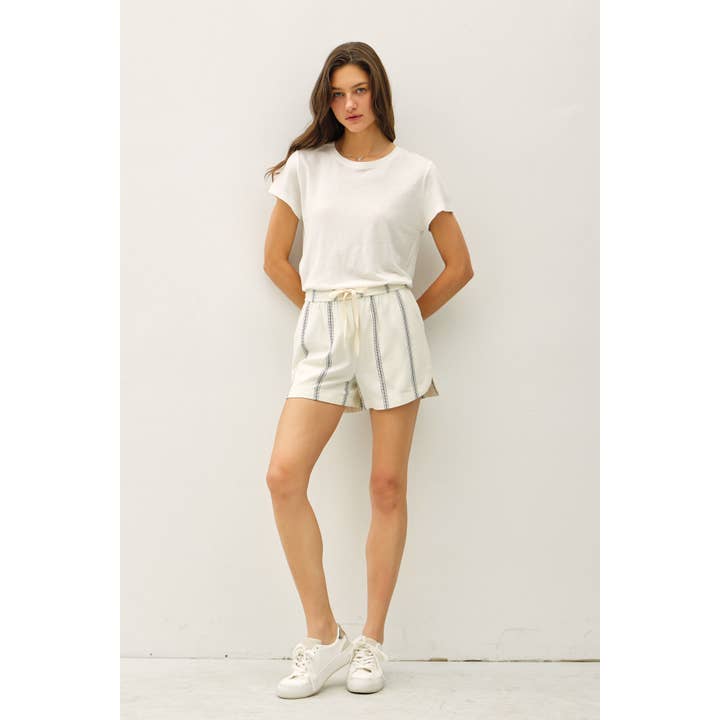 Be Cool Be Cool Cotton Blend Striped Shorts in Ivory - Little Miss Muffin Children & Home