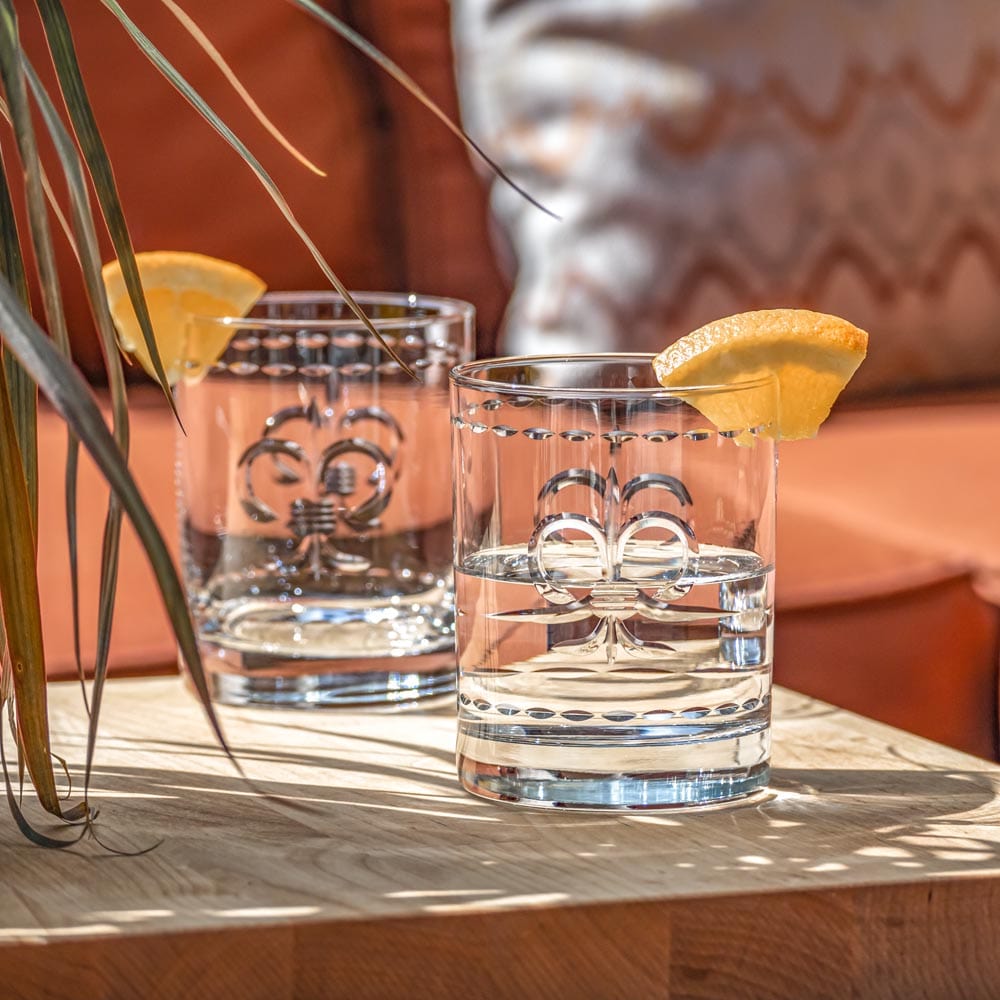 Rolf Glass Rolf Glass Fleur De Lis 13oz Double Old Fashioned Glass - Little Miss Muffin Children & Home