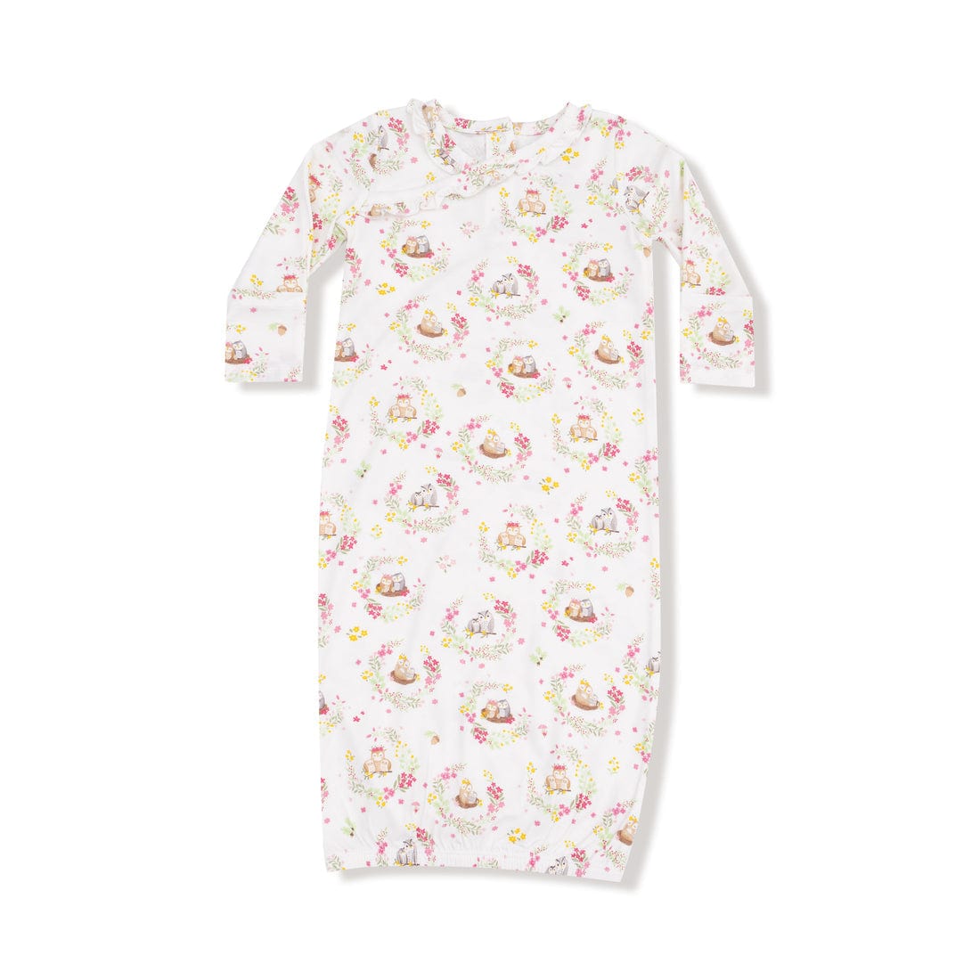floral owl baby gown