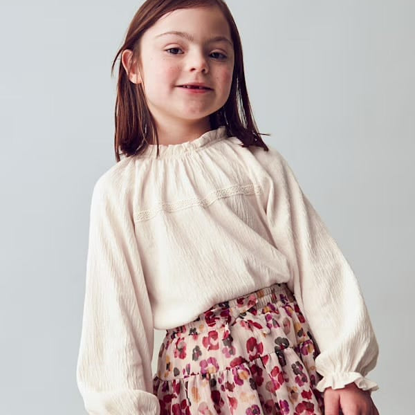 pink floral chiffon skirt