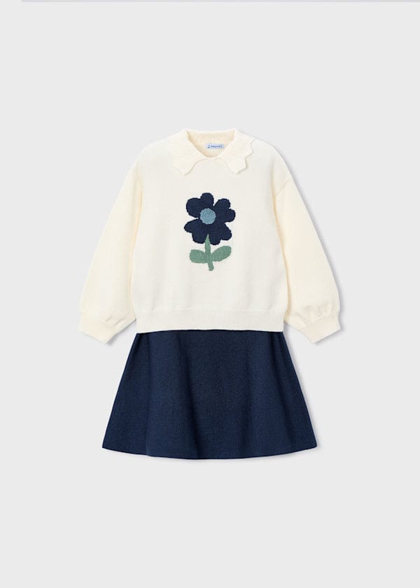 Mayoral Usa Inc 2 Piece Knit Skirt & Sweater Set in Petroleum - Little Miss Muffin Children & Home
