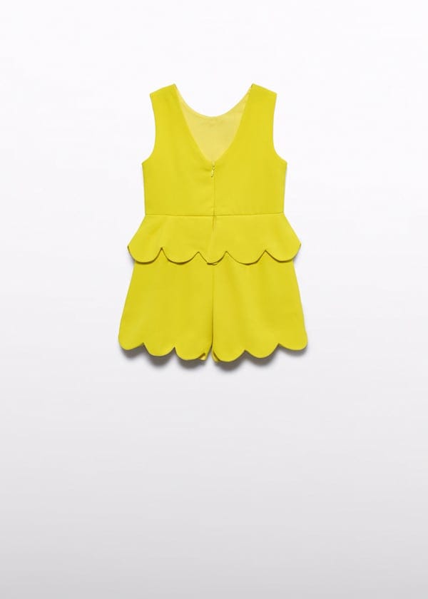 Flower Applique Sleeveless Crepe Romper