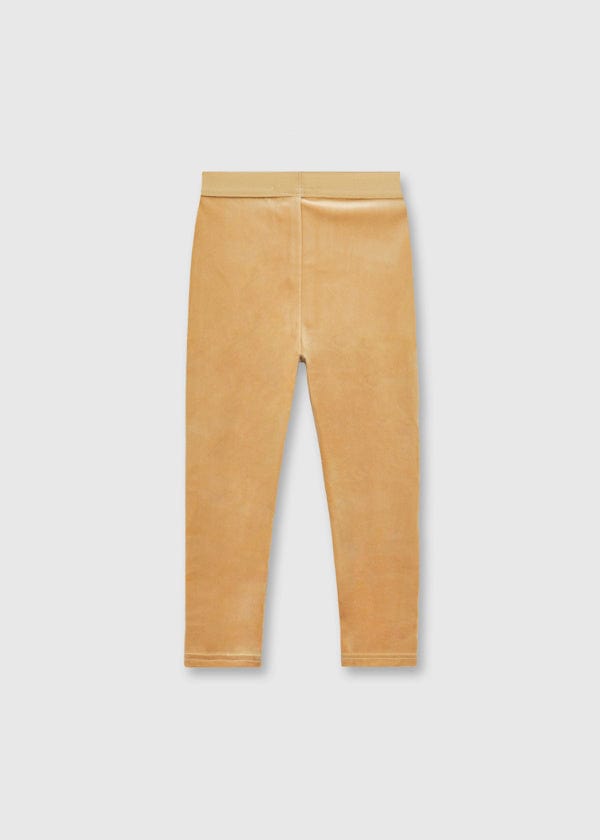 girls Velvet Leggings in Toffee