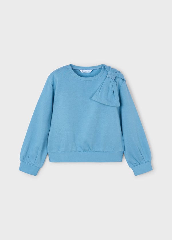 Mayoral Usa Inc Bow Sweatshirt in Ocean - Little Miss Muffin Children & Home