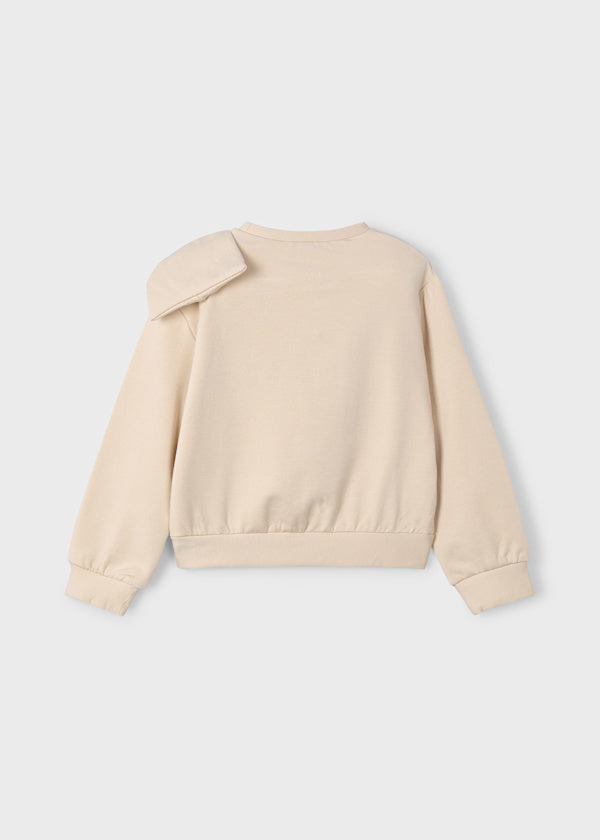 Bow Sweatshirt in Sand