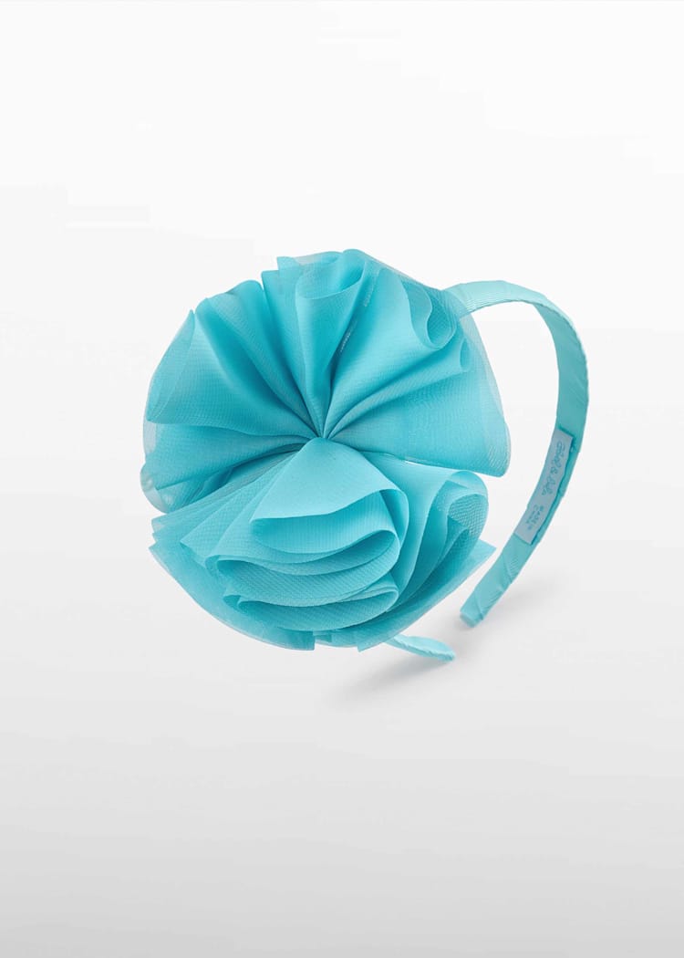 Chiffon Flower Headband in Aqua