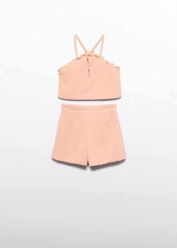 Scallop Trimmed Crepe Short Set