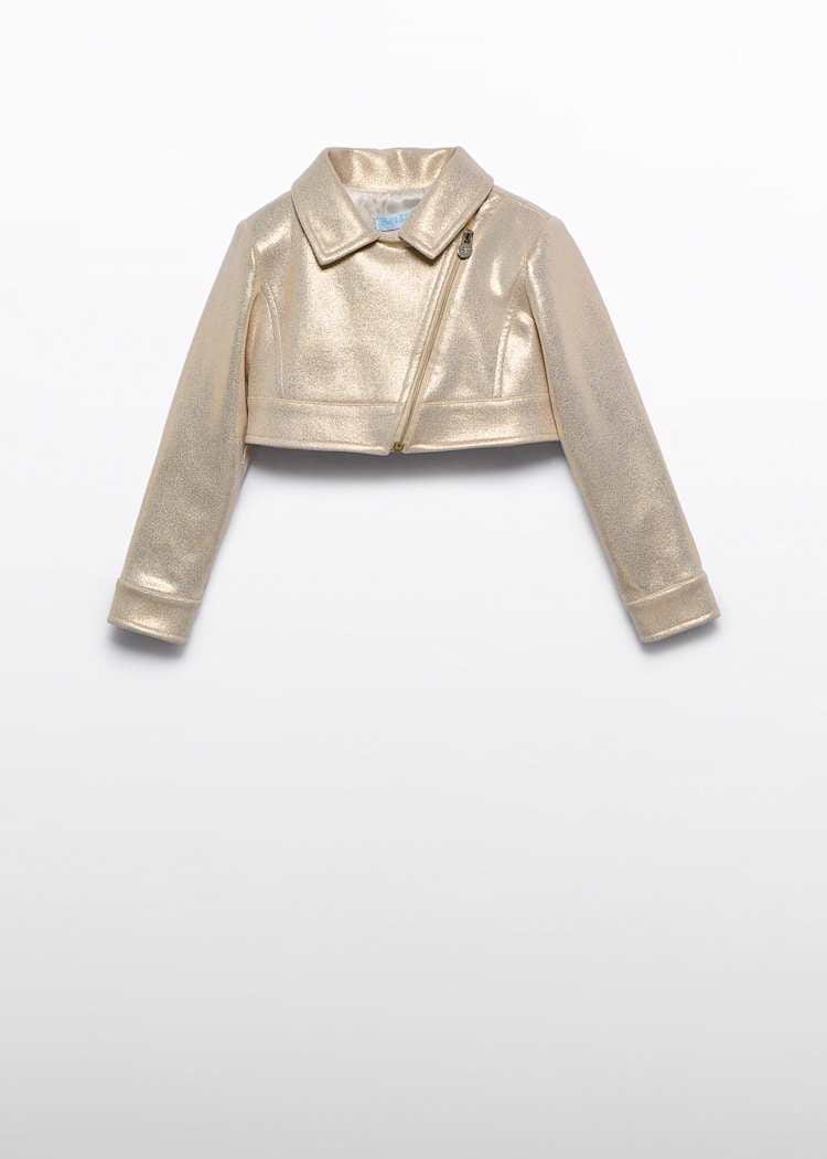 Abel & Lula Abel & Lula Vegan Leather Cropped Metallic Jacket - Little Miss Muffin Children & Home
