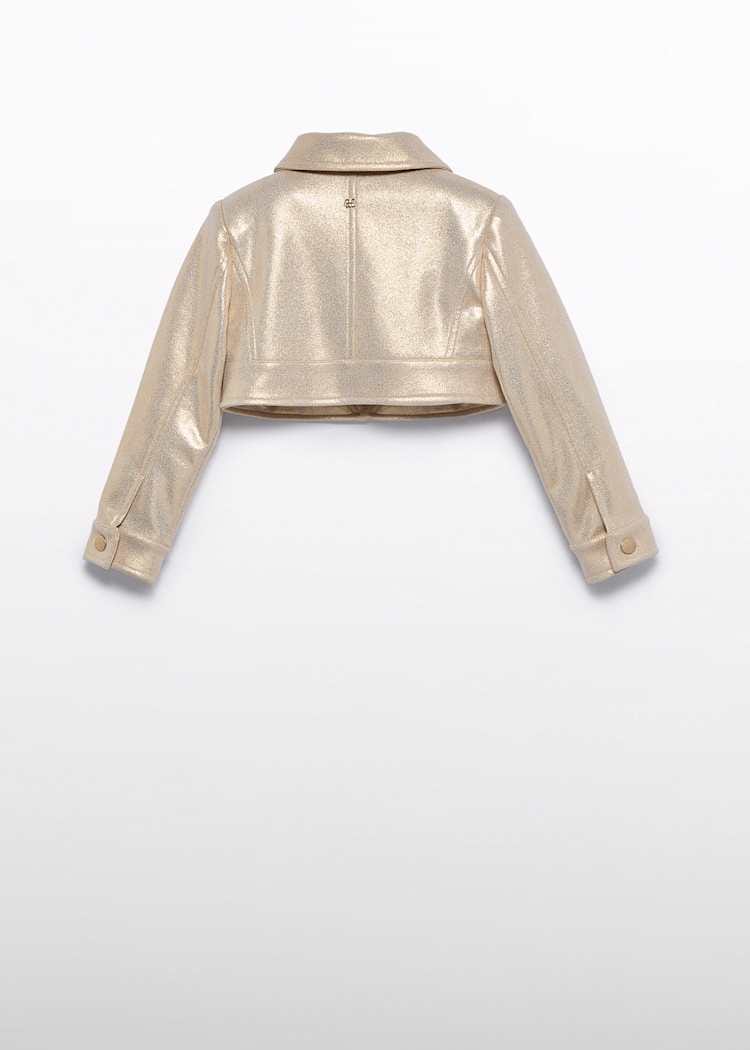 Abel & Lula Abel & Lula Vegan Leather Cropped Metallic Jacket - Little Miss Muffin Children & Home