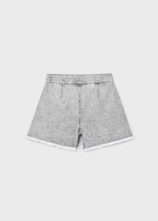 Denim Wrap Skort in Grey