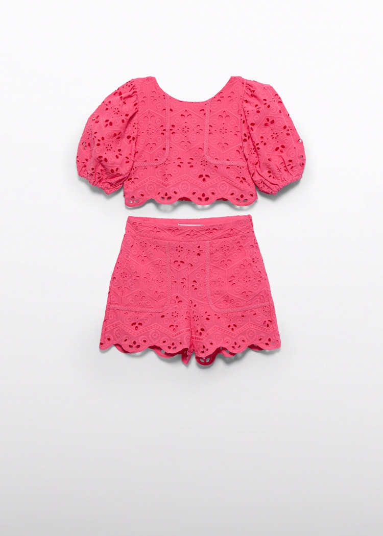 Abel & Lula Abel & Lula Embroidered Eyelet Short Set - Little Miss Muffin Children & Home