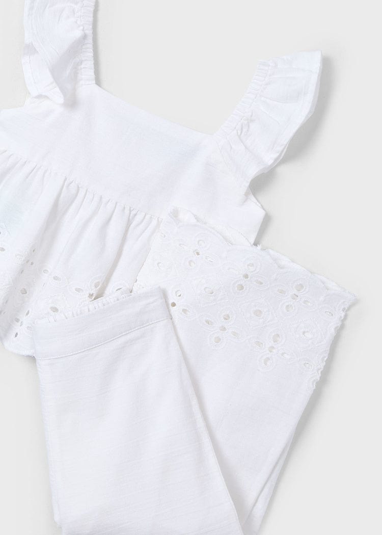 Mayoral Usa Inc Mayoral Eyelet Trimmed Pants Set - Little Miss Muffin Children & Home