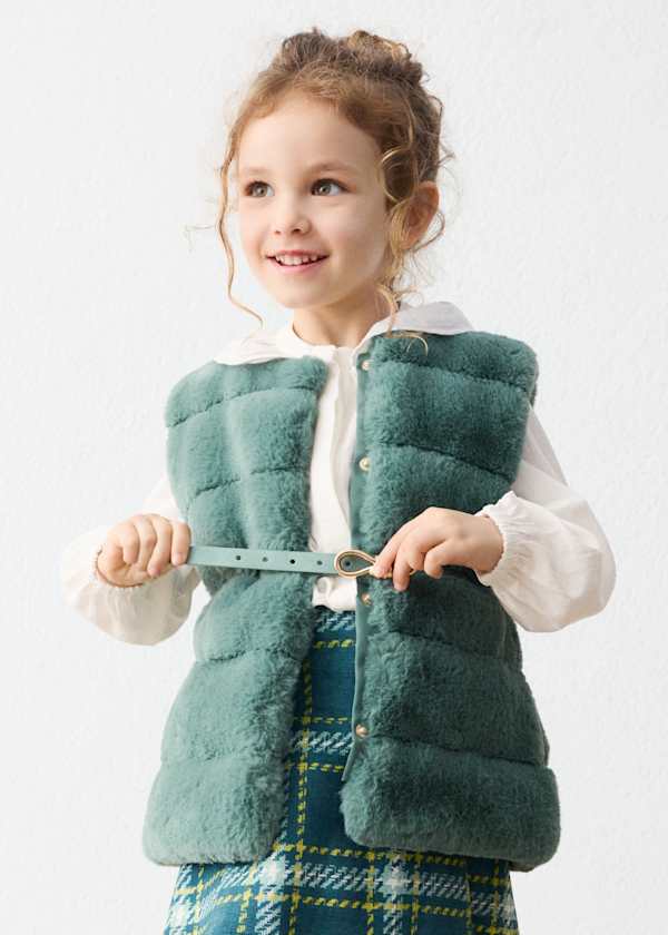 Faux Fur Belted Vest