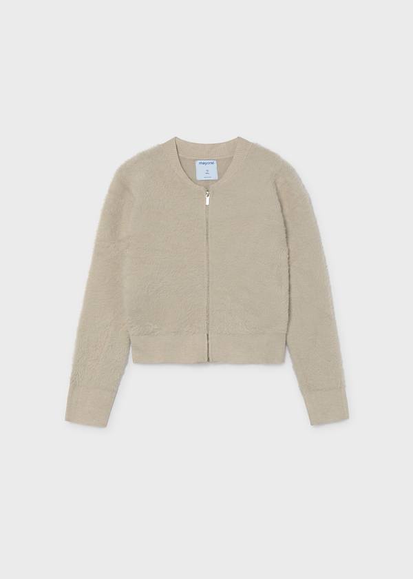 Faux Fur Zip-Up Sweater