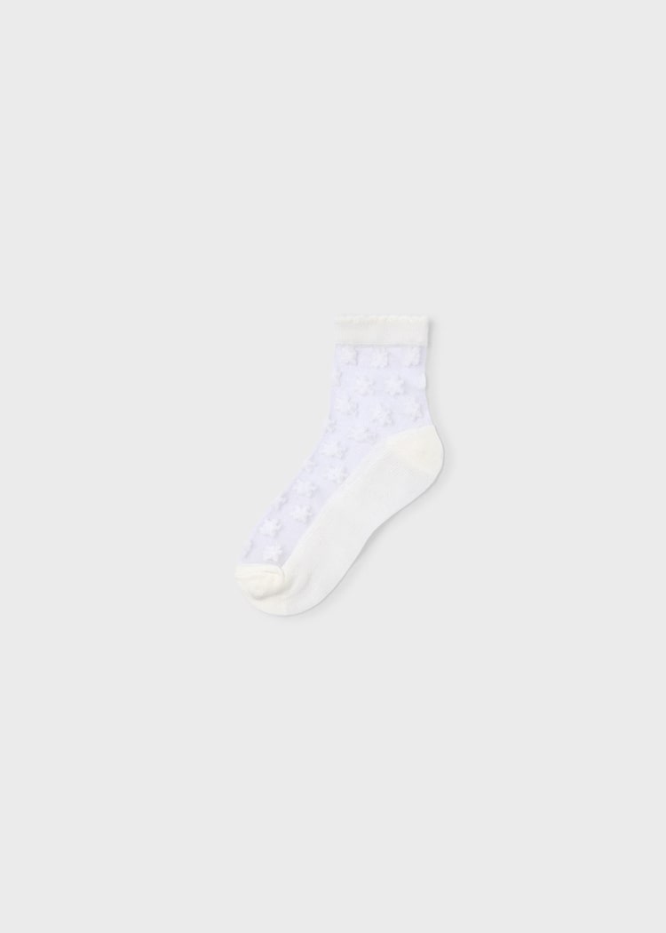 Floral Socks in Natural