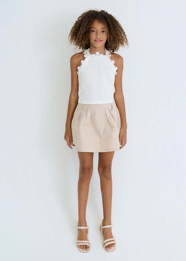 Mayoral Usa Inc Flower Lace Trim Tank Top in White - Little Miss Muffin Children & Home