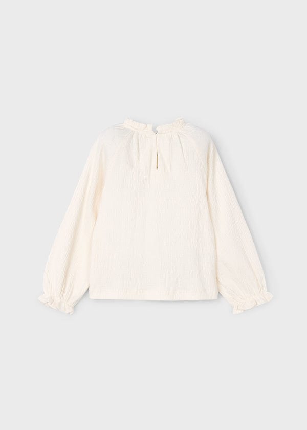 Mayoral Usa Inc Flowy Bambula Long Sleeve Shirt with Ruffle Trim - Little Miss Muffin Children & Home