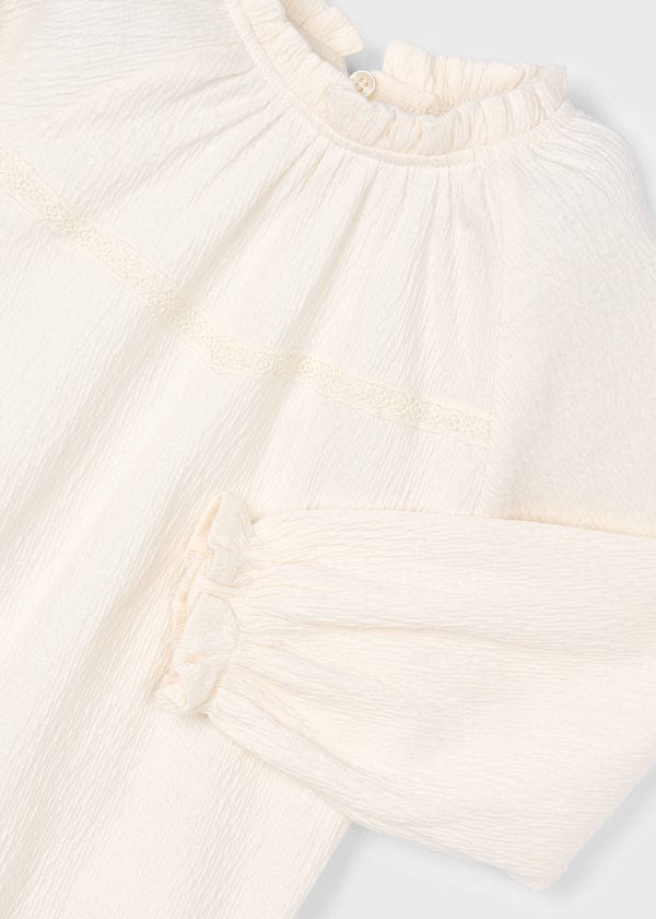 Mayoral Usa Inc Flowy Bambula Long Sleeve Shirt with Ruffle Trim - Little Miss Muffin Children & Home