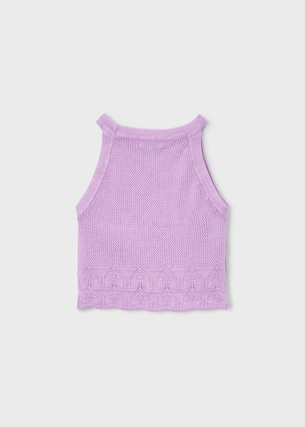 Knit Halter Tank Top in Lilac