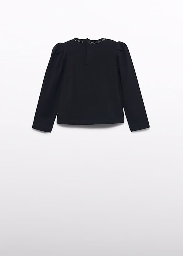 Abel & Lula Long Puff Sleeve Knit Logo Top with Metallic Trim - Little Miss Muffin Children & Home
