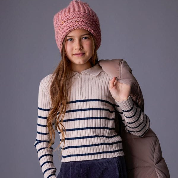 Mayoral Usa Inc Long Sleeve Knit Polo in Tapioca - Little Miss Muffin Children & Home