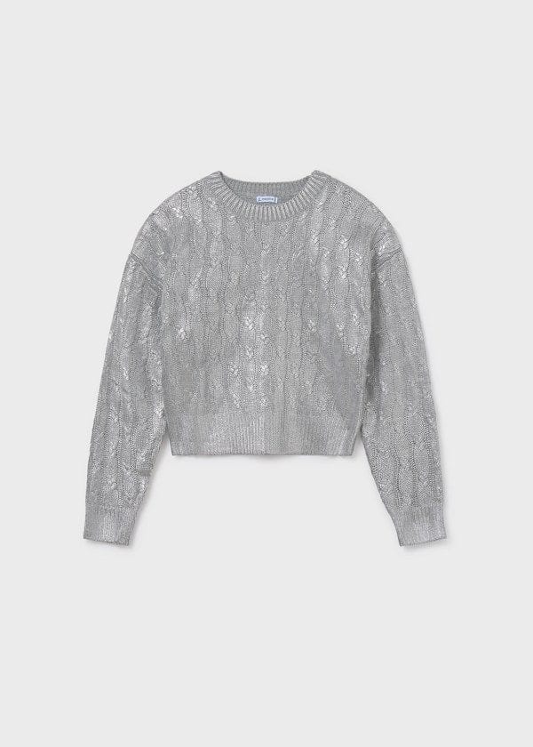Metallic Cable Knit Sweater
